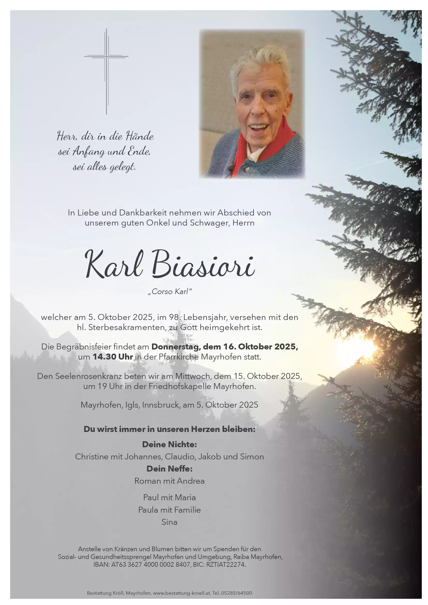 Parte von Karl Biasiori